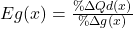 Eg(x) = \frac{\%\Delta Qd(x)}{\%\Delta g(x)}